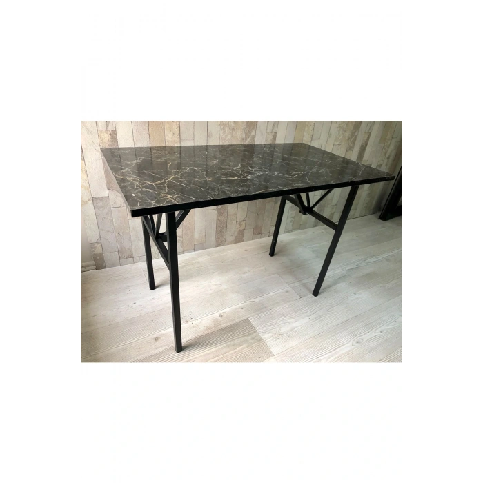 bahçe balkon çayseti masası siyah mermer desenli 90x50cm orta sehpa, yan sehpa, sehpa, masa