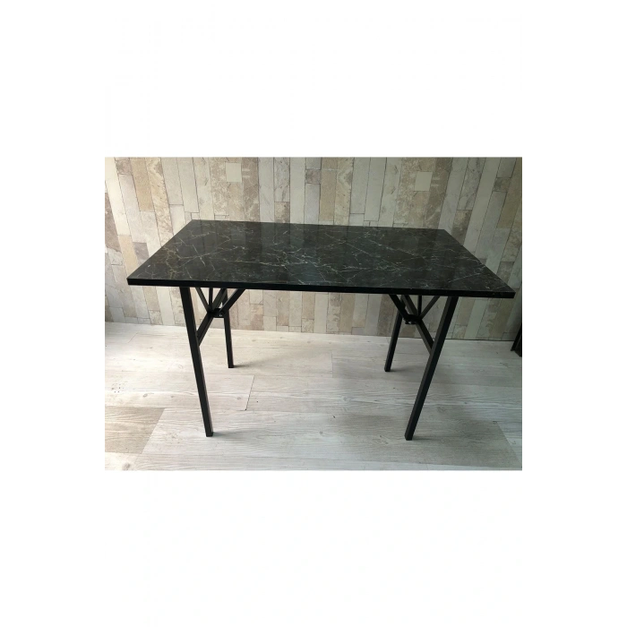 bahçe balkon çayseti masası siyah mermer desenli 90x50cm orta sehpa, yan sehpa, sehpa, masa