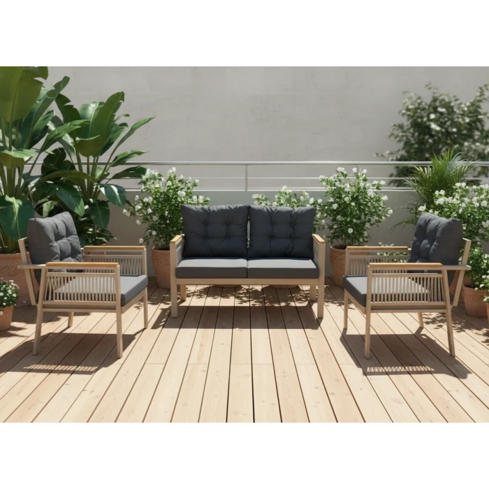 OPAL 2+1+1 (ANTRASİT) Metal Gövde Balkon-bahçe-kafe,çay Seti,koltuk Takımı,oturma Grubu,ofis Koltuğu