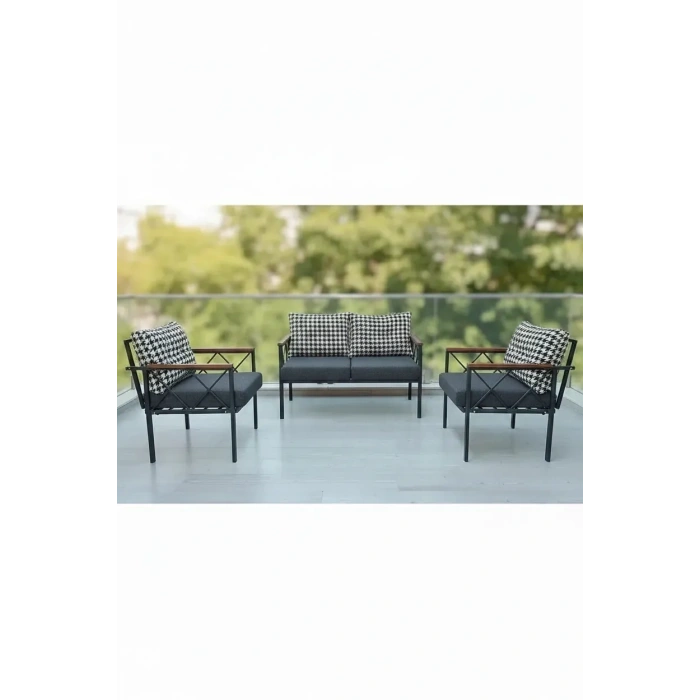 Safir 2+1+1 Kaz Ayağı Kırlent Balkon-bahçe-kafe-çay Seti-koltuk Takımı-oturma Grubu-ofis Koltuğu
