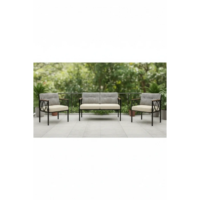 Safir 2+1+1 Kaz Ayağı Kırlent Balkon-bahçe-kafe-çay Seti-koltuk Takımı-oturma Grubu-ofis Koltuğu