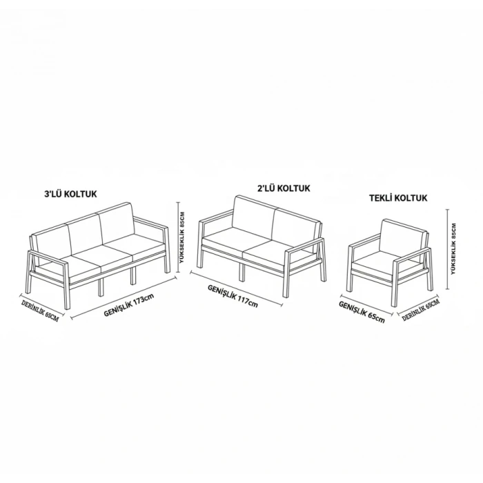 Safir 3+1+1 Kaz Ayağı Kırlent Bahçe,balkon,teras,cafe,çay Seti,oturma Grubu,koltuk Takımı,ofis Koltuğu
