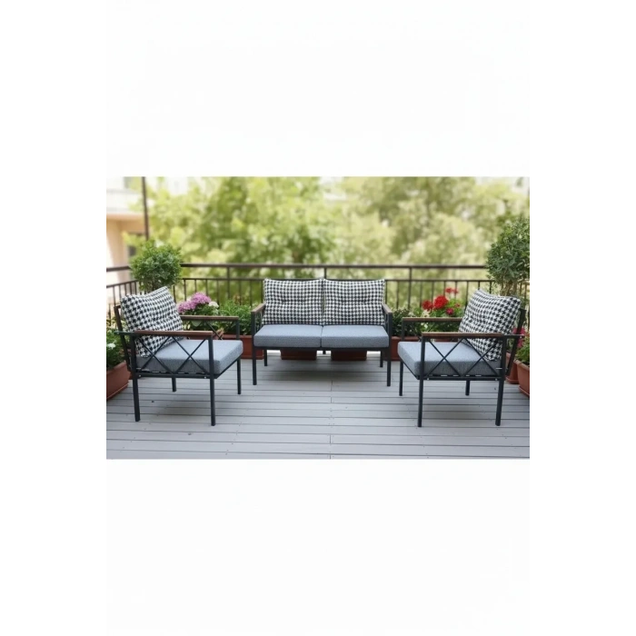 Safir 2+1+1 Kaz Ayağı Kırlent Bahçe,balkon,cafe Teras Mobilyası,çay Seti,koltuk Takımı,ofis Mobilyası