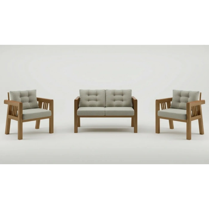 Elmas 2+1+1 (KREM) Metal Gövde Balkon-bahçe-kafe,çay Seti,koltuk Takımı,oturma Grubu,ofis Koltuğu