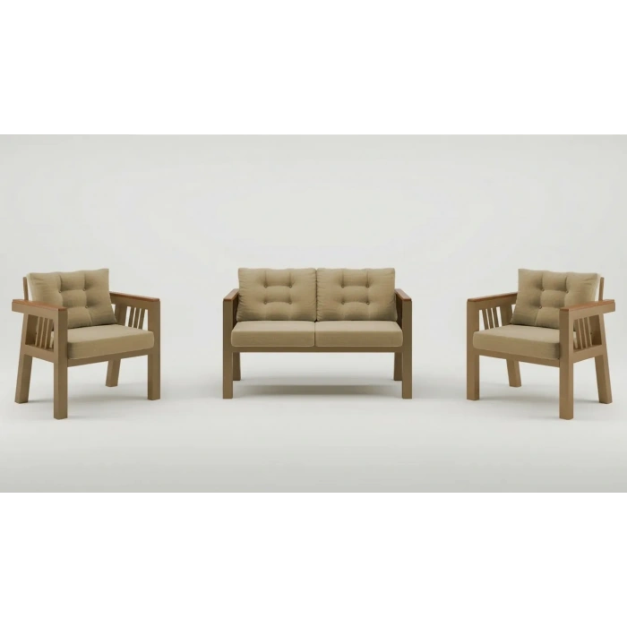 Elmas 2+1+1 (CAPPUCCİNO) Metal Gövde Balkon-bahçe-kafe,çay Seti,koltuk Takımı,oturma Grubu,ofis Koltuğu