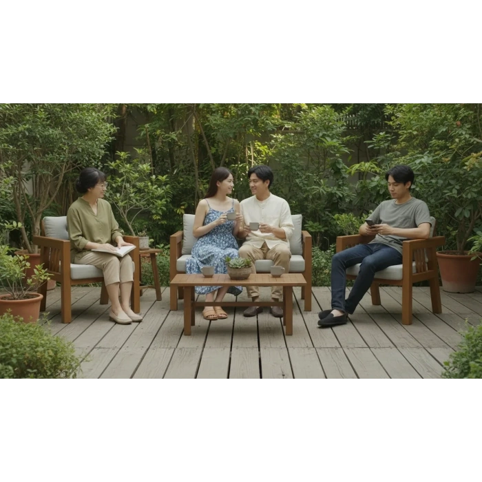 Elmas 2+1+1 (KREM) Metal Gövde Balkon-bahçe-kafe,çay Seti,koltuk Takımı,oturma Grubu,ofis Koltuğu