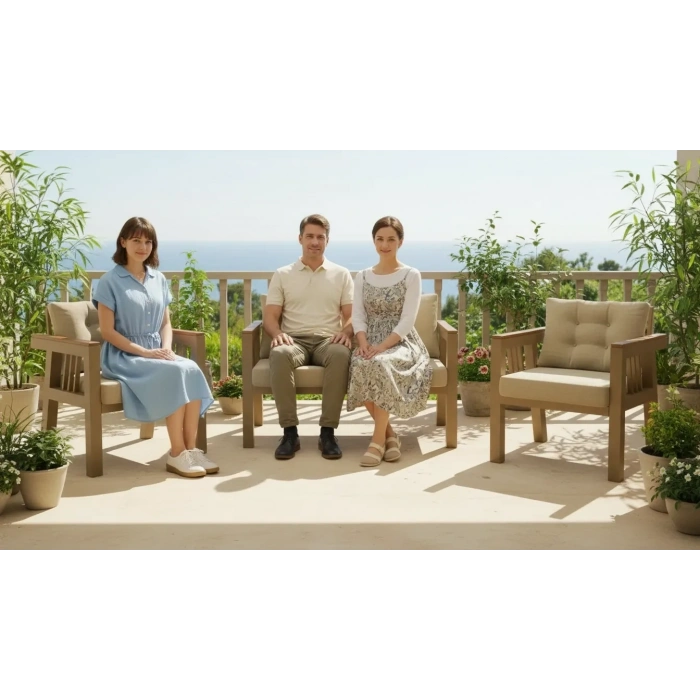 Elmas 2+1+1 (CAPPUCCİNO) Metal Gövde Balkon-bahçe-kafe,çay Seti,koltuk Takımı,oturma Grubu,ofis Koltuğu