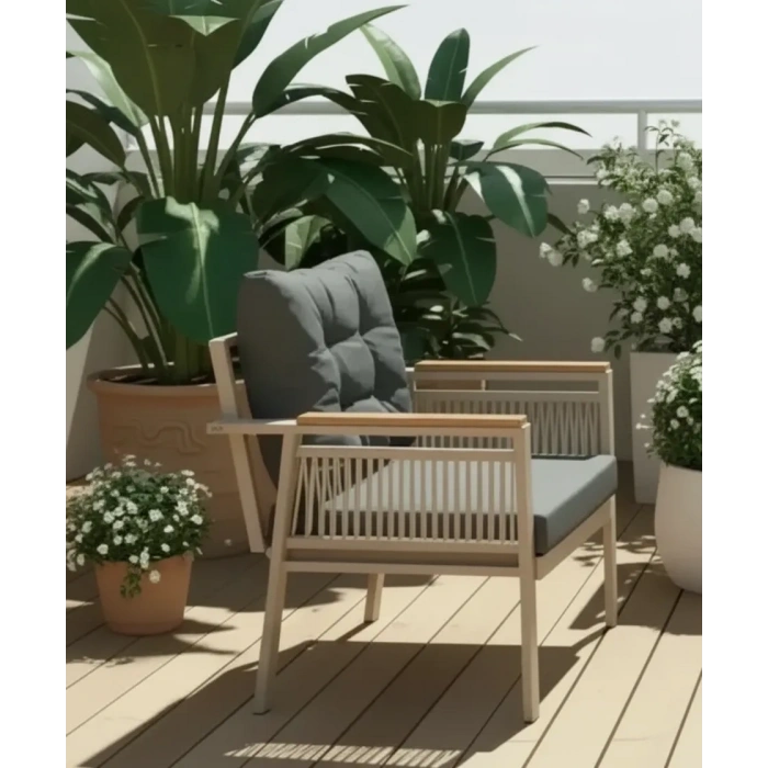 OPAL 1li(ANTRASİT) Metal Gövde Balkon-bahçe-kafe,çay Seti,koltuk Takımı,oturma Grubu,ofis Koltuğu