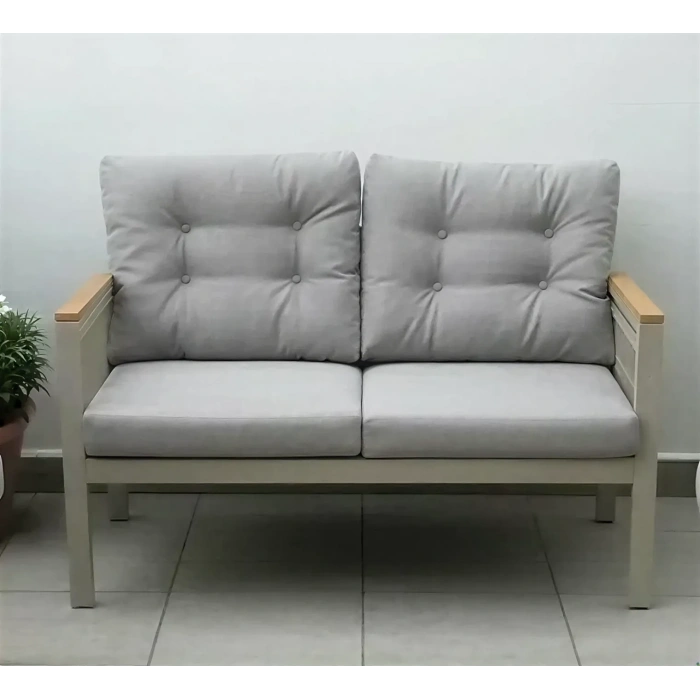 OPAL 2li (GRİ) Metal Gövde Balkon-bahçe-kafe,çay Seti,koltuk Takımı,oturma Grubu,ofis Koltuğu