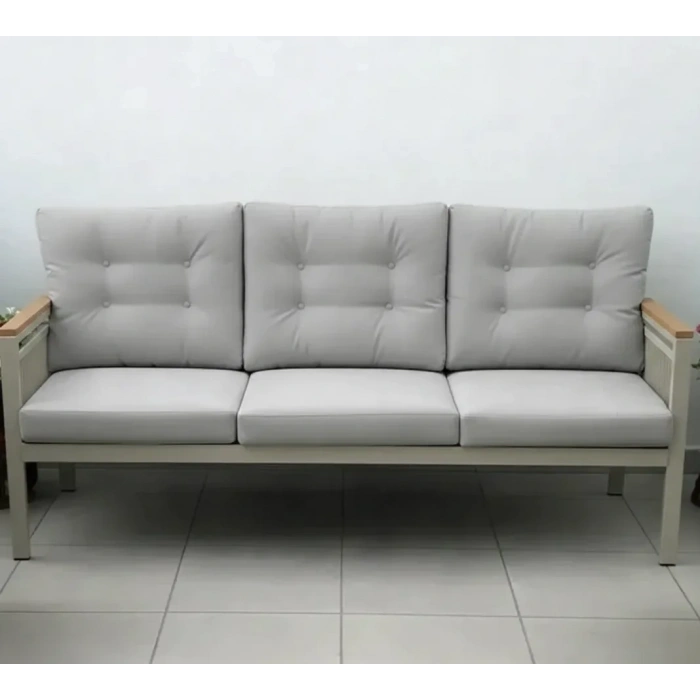 OPAL 3lü (GRİ) Metal Gövde Balkon-bahçe-kafe,çay Seti,koltuk Takımı,oturma Grubu,ofis Koltuğu