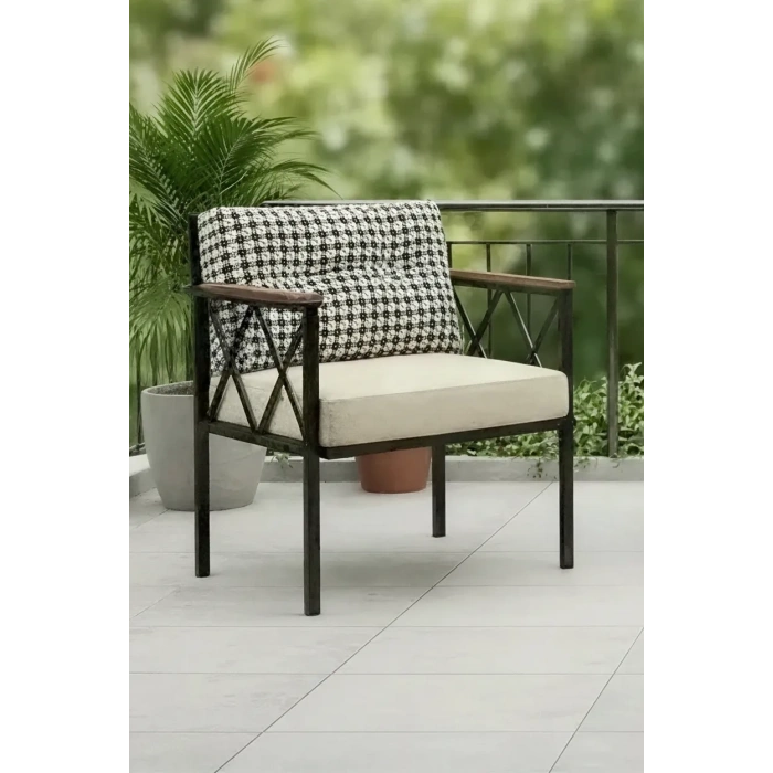 Safir 1li Kaz Ayağı Kırlent Balkon-bahçe-kafe-çay Seti-koltuk Takımı-oturma Grubu-ofis Koltuğu