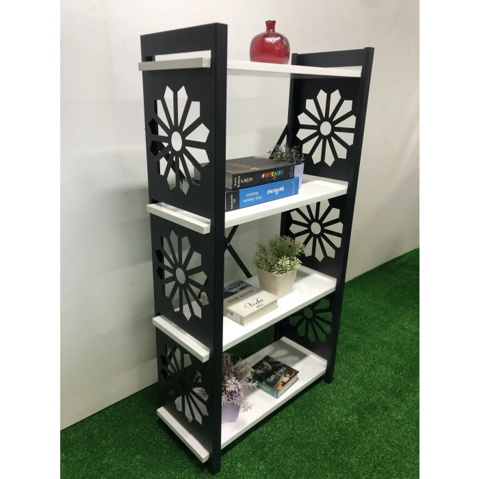 Desenli, Lazer Kesim, Metal, 4lü Raf,çiçeklik,kitaplık, Dolap