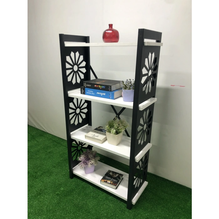 Desenli, Lazer Kesim, Metal, 4lü Raf,çiçeklik,kitaplık, Dolap
