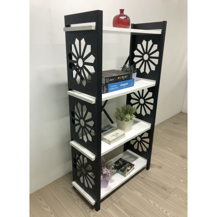 Desenli, Lazer Kesim, Metal, 4lü Raf,çiçeklik,kitaplık, Dolap