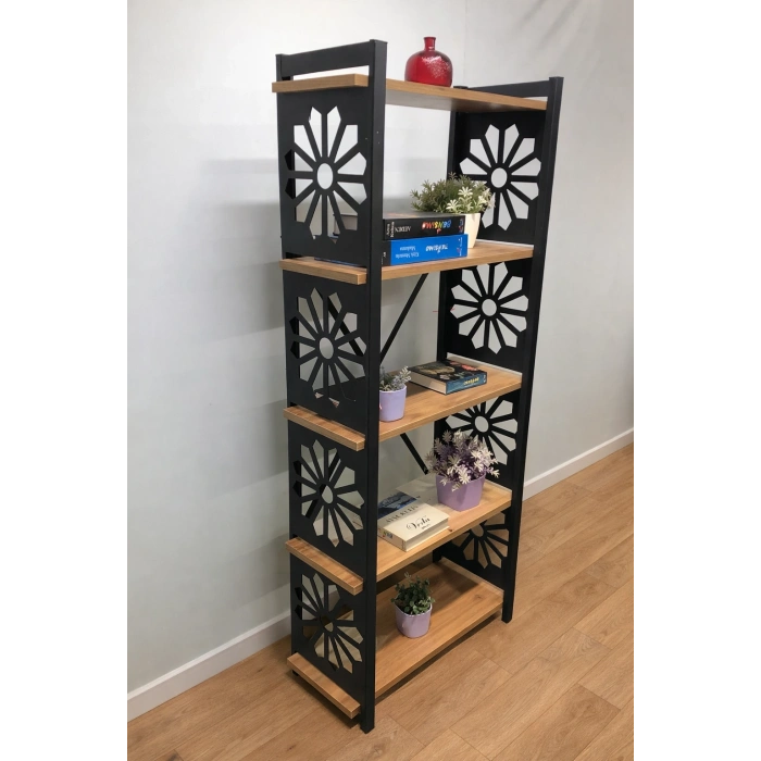 Desenli, Lazer Kesim, Metal, 5li Raf,çiçeklik,kitaplık, Dolap