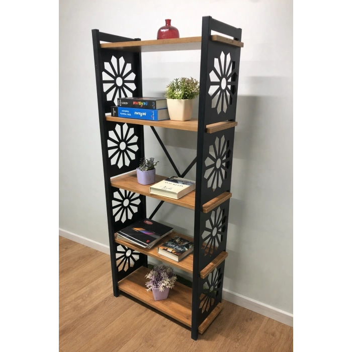 Desenli, Lazer Kesim, Metal, 5li Raf,çiçeklik,kitaplık, Dolap