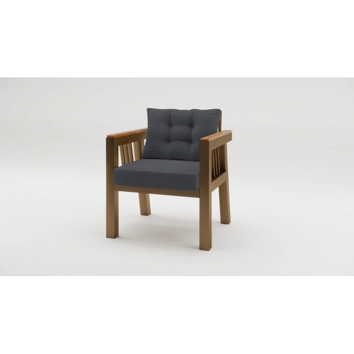 Elmas 1li (ANTRASİT) Metal Gövde Balkon-bahçe-kafe,çay Seti,koltuk Takımı,oturma Grubu,ofis Koltuğu