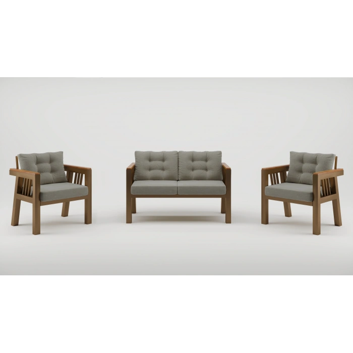 Elmas 2+1+1 (GRİ) Metal Gövde Balkon-bahçe-kafe,çay Seti,koltuk Takımı,oturma Grubu,ofis Koltuğu