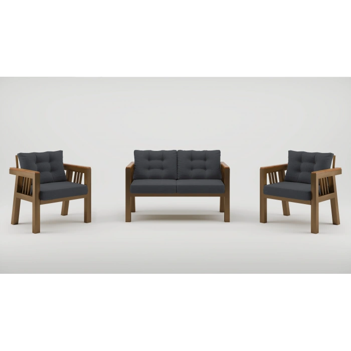 Elmas 2+1+1 (ANTRASİT) Metal Gövde Balkon-bahçe-kafe,çay Seti,koltuk Takımı,oturma Grubu,ofis Koltuğu