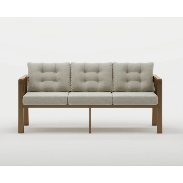 Elmas 3lü (KREM) Metal Gövde Balkon-bahçe-kafe,çay Seti,koltuk Takımı,oturma Grubu,ofis Koltuğu