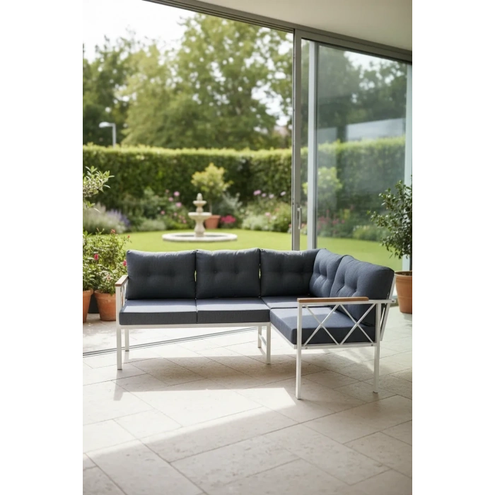 Köşe Koltuk Takımı , 2 2 Balkon-bahçe-kafe,çay Seti,koltuk Takımı,mutfak Köşesi Beyaz Profil