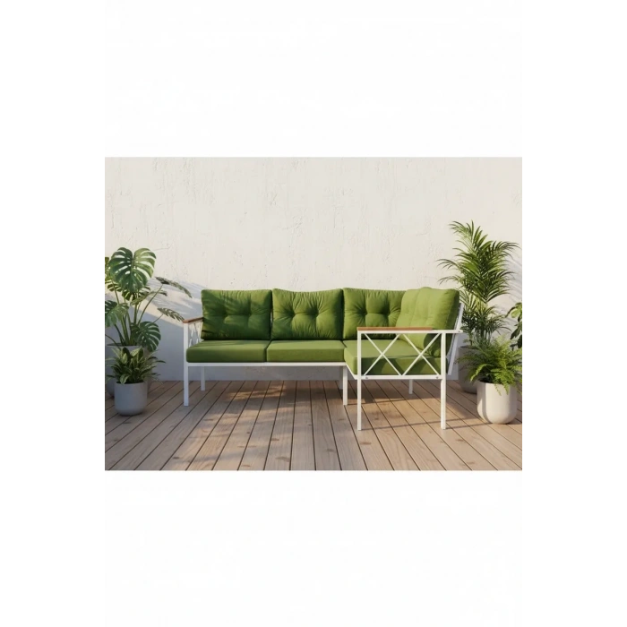 Köşe Koltuk Takımı , 2 2 Balkon-bahçe-kafe,çay Seti,koltuk Takımı,mutfak Köşesi Beyaz Profil