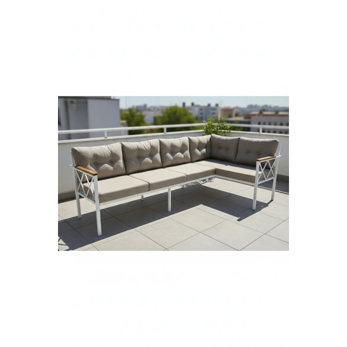 Köşe Koltuk Takımı , 3 2 Balkon-bahçe-kafe-çay Seti-koltuk Takımı-mutfak Köşesi Beyaz Profil