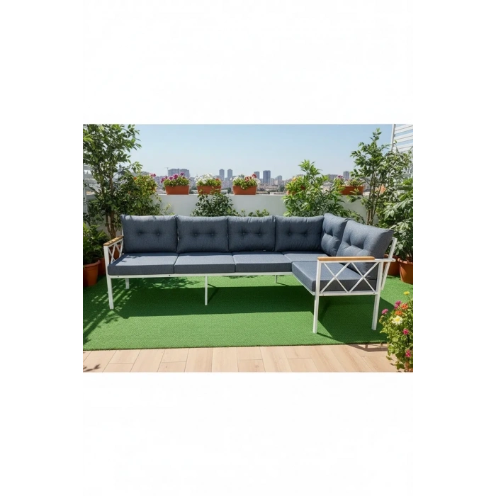 Köşe Koltuk Takımı , 3 2 Balkon-bahçe-kafe-çay Seti-koltuk Takımı-mutfak Köşesi Beyaz Profil