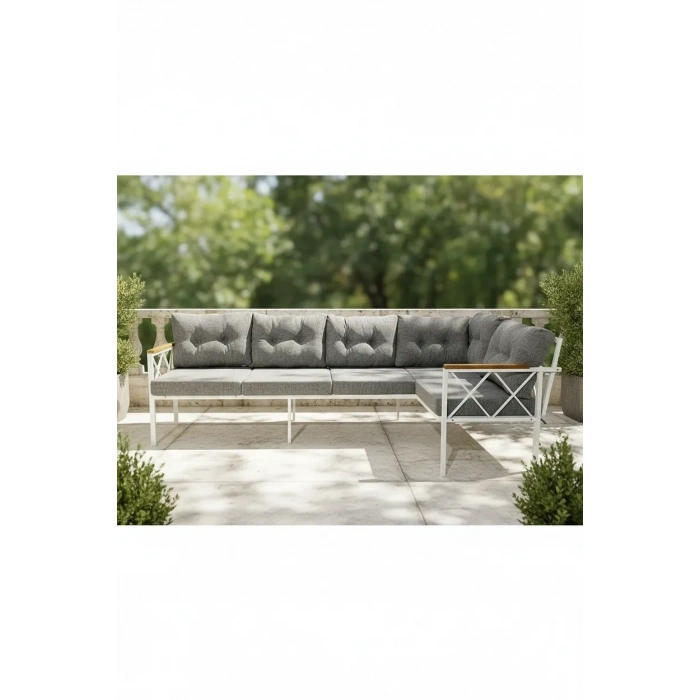 Köşe Koltuk Takımı , 3+2 Balkon-bahçe-kafe-çay Seti-koltuk Takımı-oturma Grubu beyaz profil