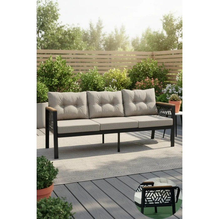 MELİSA 3lü Balkon-bahçe-kafe Çay Seti Koltuk Oturma Takımı-oturma Grubu,ofis Koltuğu