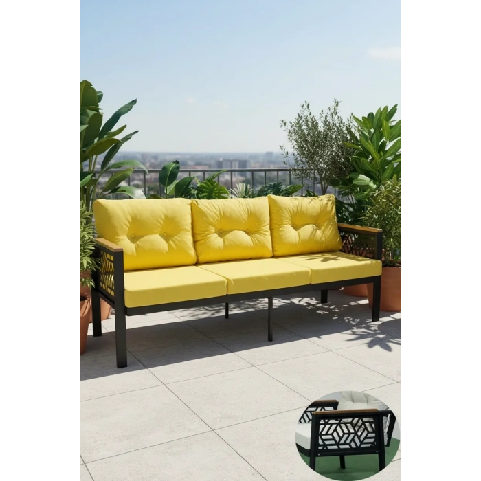 MELİSA 3lü Balkon-bahçe-kafe Çay Seti Koltuk Oturma Takımı-oturma Grubu,ofis Koltuğu