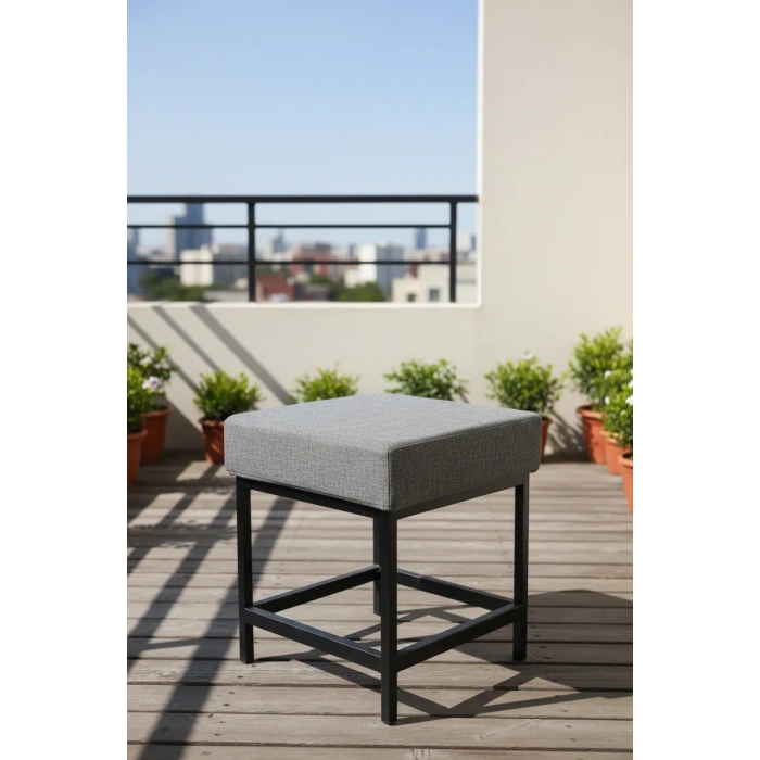 Metal ayaklı Sırtsız Bank Puf Bench Balkon-bahçe-kafe-çay Seti pufu