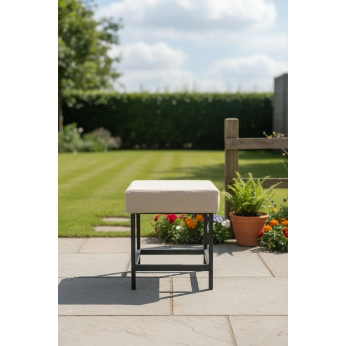 Metal ayaklı Sırtsız Bank Puf Bench Balkon-bahçe-kafe-çay Seti pufu