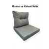 1 Adet Bahçe Balkon Mobilyası Minderi Kılıfı gri(1 ADET MİNDER, 1 ADET KIRLENT Yanlızca Kılıf Gönderilecektir)