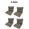 4 Adet Bahçe Balkon Mobilyası Minderi cappuccino(4 ADET MİNDER, 4 ADET KIRLENT)