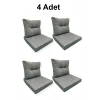 4 Adet Bahçe Balkon Mobilyası Minderi gri(4 ADET MİNDER, 4 ADET KIRLENT)