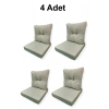 4 Adet Bahçe Balkon Mobilyası Minderi krem (4 ADET MİNDER, 4 ADET KIRLENT)
