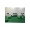 2+1+1 Beyaz profil Balkon-bahçe-kafe- Çay Seti-koltuk Takımı-oturma Grubu-ofis Koltuğu