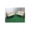2+2Balkon-bahçe-kafe-çay Seti-koltuk Takımı-oturma Grubu-ofis Koltuğu 2+2 beyaz profil demir