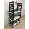 Desenli, Lazer Kesim, Metal, 4lü Raf,çiçeklik,kitaplık, Dolap