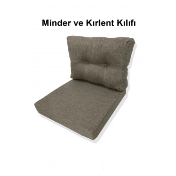 1 Adet Bahçe Balkon Mobilyası Minderi Kılıfı cappuccino(1 ADET MİNDER, 1 ADET KIRLENT Yanlızca Kılıf Gönderilecektir)