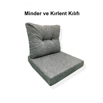 1 Adet Bahçe Balkon Mobilyası Minderi Kılıfı gri(1 ADET MİNDER, 1 ADET KIRLENT Yanlızca Kılıf Gönderilecektir)