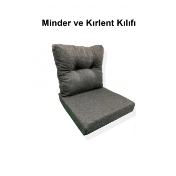 1 Adet Bahçe Balkon Mobilyası Minderi Kılıfı antrasit(1 ADET MİNDER, 1 ADET KIRLENT Yanlızca Kılıf Gönderilecektir)