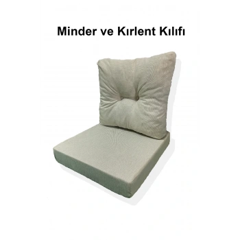 1 Adet Bahçe Balkon Mobilyası Minderi Kılıfı krem(1 ADET MİNDER, 1 ADET KIRLENT Yanlızca Kılıf Gönderilecektir)