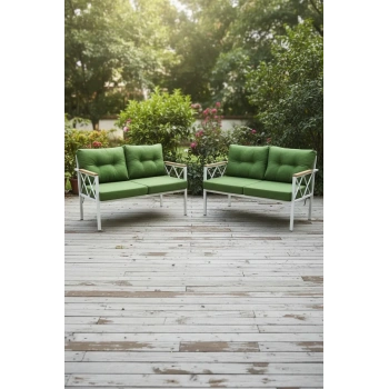 2+2Balkon-bahçe-kafe-çay Seti-koltuk Takımı-oturma Grubu-ofis Koltuğu 2+2 beyaz profil demir