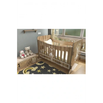 Puzzle Beşik,demonte Ahşap Beşik, 100x50 Cm Yükseklik 82 Cm