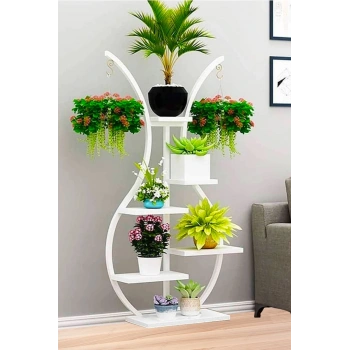 Metal Gövdeli Vazo Çiçeklik-saksılık Raf