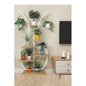 Metal Gövdeli Vazo Çiçeklik-saksılık Raf