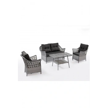 LALE  2+1+1+masa Rattan Bahçe Balkon Mobilyası