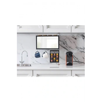 Baharat, Kapsul Nespresso, Bardak ve Mutfak Aksesuarları Düzenleyici Organizer Şık Ayna Kahve köşesi